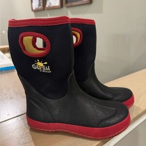 Bogs Kids Black and Red Boots